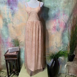 📌Pale pink glittering Lace Evening Ball Dress